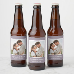Moderne Foto-Hochzeit Bierflaschenetikett