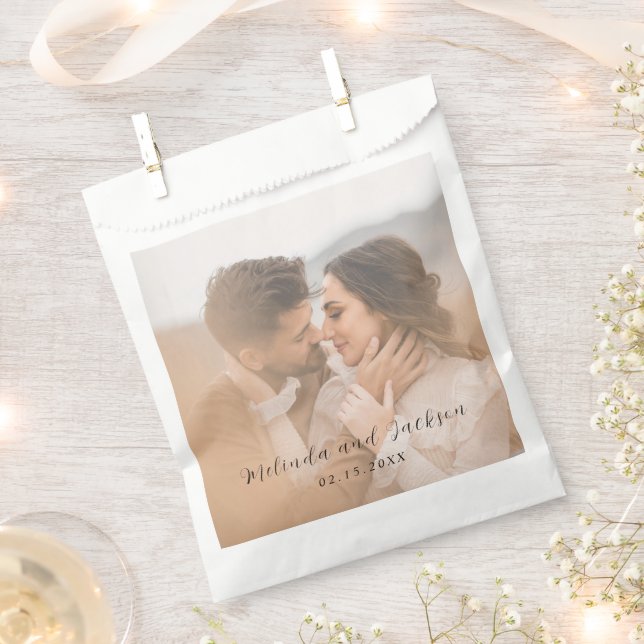 Moderne Foto-Hochzeit Geschenktütchen (Ausgeschnitten)