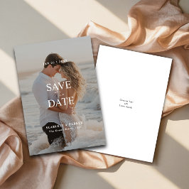 Moderne Foto-Hochzeit in Urlaubsort mit Vollblut Save The Date