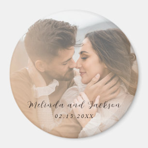 Moderne Foto-Hochzeit Magnet