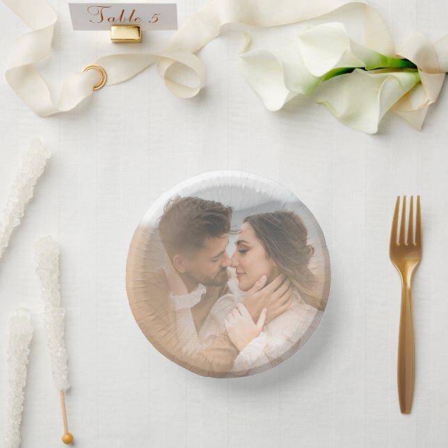 Moderne Foto-Hochzeit Pappteller (Hochzeit)