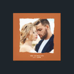 Moderne Foto Hochzeit personalisiert est. in Leinwanddruck<br><div class="desc">Moderne,  schlichte Kanten rosten Foto Hochzeit personalisiert in Geschenk etabliert.</div>