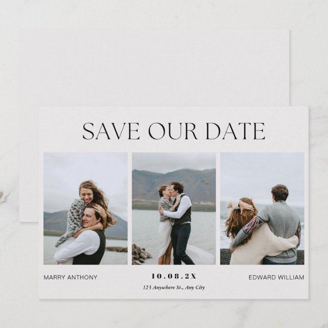 Moderne Foto-Hochzeit Save The Date (Vorne/Hinten)