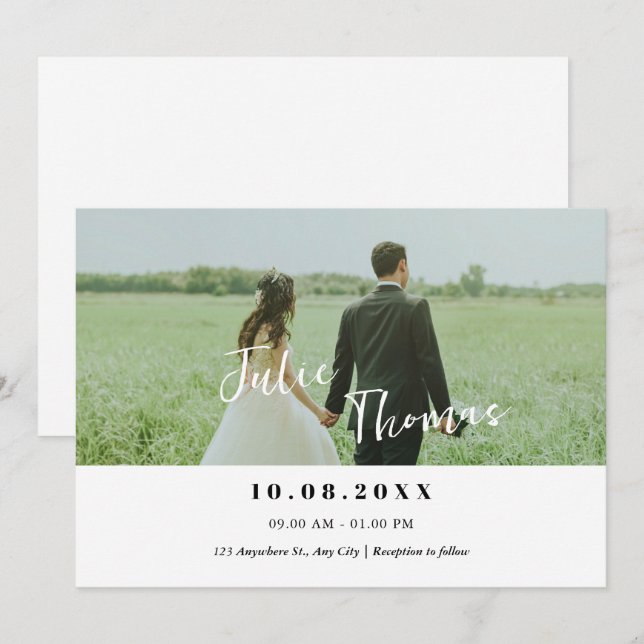 Moderne Foto-Hochzeit Save The Date (Vorne/Hinten)