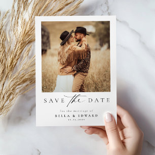 Moderne Foto-Hochzeit spart das Datum Save The Date