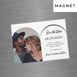 Moderne Foto Hochzeit Speichern Sie den Datums-Mag Magneteinladung