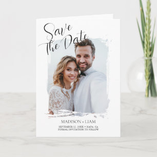 Moderne Foto-Hochzeit - Termin vormerken Karte