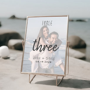 Moderne Foto-Hochzeit Tischnummer