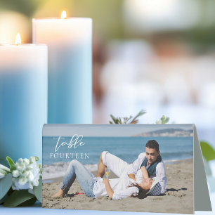 Moderne Foto Hochzeit Tischnummer Tischaufsteller
