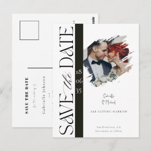 Moderne Foto-Hochzeits-Save-the-Date-Postkarte Postkarte