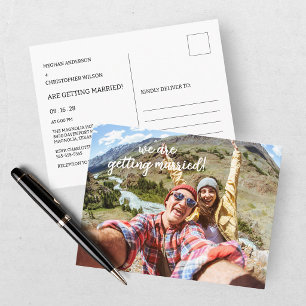 Moderne Foto-Hochzeitseinladung Postkarte