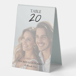 Moderne Foto-Hochzeitspaar-editierbare Schrift Tischaufsteller