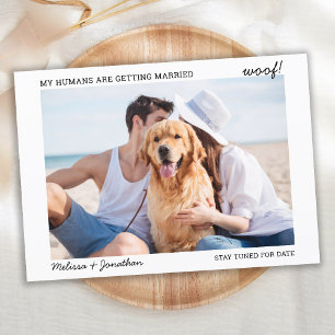Moderne Foto Hunde Hochzeit Verlobung Ankündigung