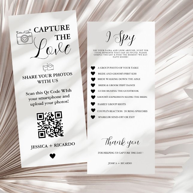 Moderne Foto Hunt Scavenger Capture the Liebe Menükarte (Von Creator hochgeladen)