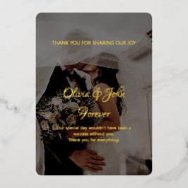 Moderne Foto Kalligrafie Hochzeit danke Karte