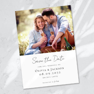 Moderne Foto-Kalligrafie-Hochzeit Save The Date