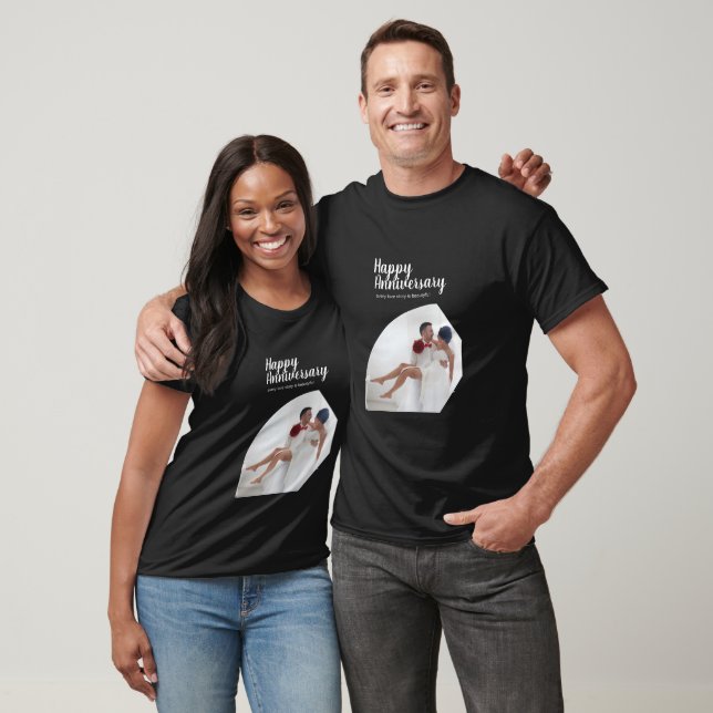 Moderne Foto Liebe Husband Ehefrau Happy Jubiläum T-Shirt (Unisex)