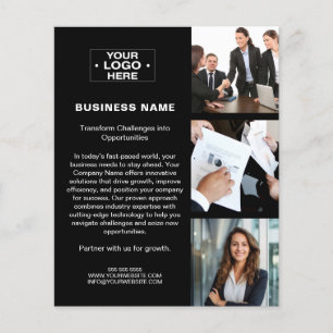 Moderne Foto Logo QR Schwarz Unternehmensgeschäftl Flyer