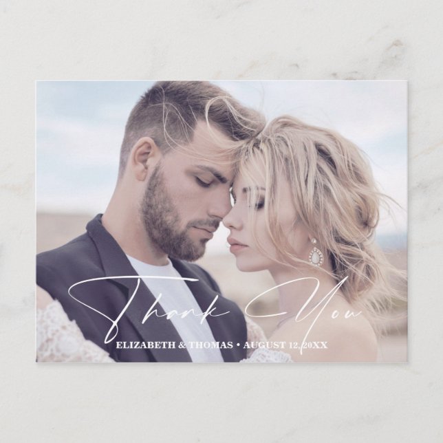 Moderne Foto-Message-Rose Gold-ID816 Ankündigungspostkarte (Vorderseite)