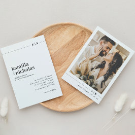 Moderne Foto Monogram Hochzeit Einladung