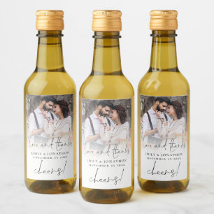 Moderne Foto Name Datum Liebe Dank Gastgeschenk Ho Weinetikett