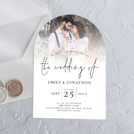 Moderne Foto-Overlay-Hochzeit Acryleinladungen