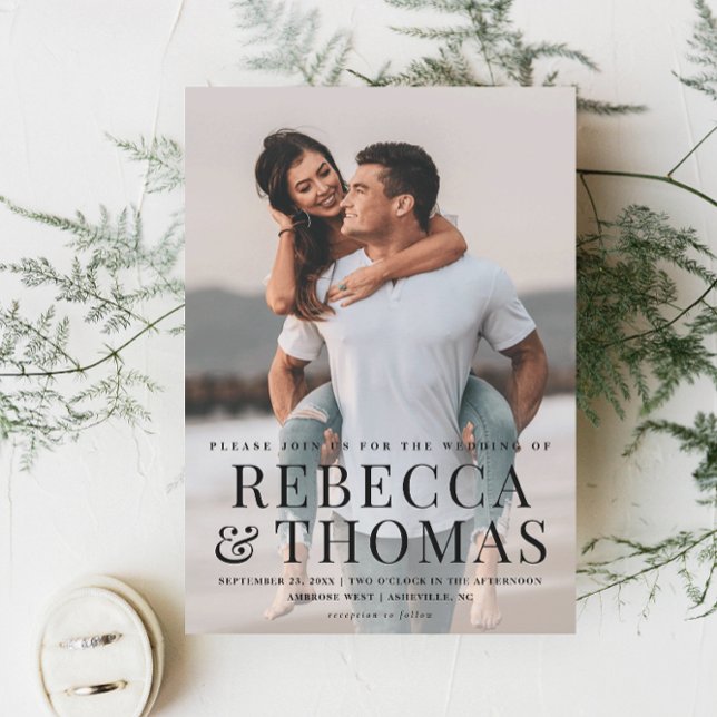 Moderne Foto-Overlay-Hochzeit Einladung (Von Creator hochgeladen)