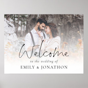 Moderne Foto-Overlay-Schrift Willkommen bei der Ho Poster