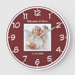 Moderne Foto-Paare Hochzeitsjubiläum Große Wanduhr