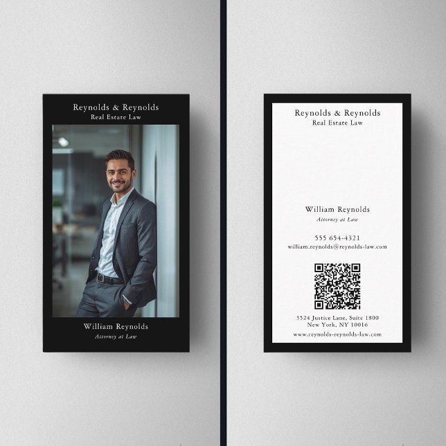 Moderne Foto-Professional-Anwaltskanzlei QR-Code Visitenkarte (Von Creator hochgeladen)