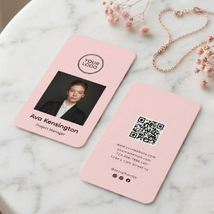 Moderne Foto-QR-Code-Mitarbeiter-ID-Karte Benutz Visitenkarte
