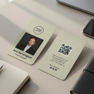 Moderne Foto-QR-Code Personalisiert Visitenkarte