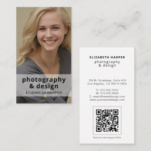 Moderne Foto-QR-Code Professional Minimalistisch Visitenkarte