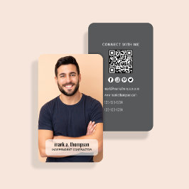 Moderne Foto-QR-Code Verbinde dich mit mir Minimal Visitenkarte
