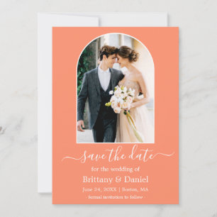 Moderne Foto Rahmen Koralle Bogen Save The Date