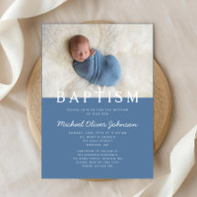 Moderne Foto Religiöse Cross Blue Boy Taufe