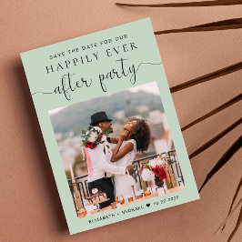 Moderne Foto Sage Wedding Rezeption Save the Date Ankündigung