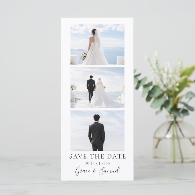 Moderne Foto-Save-the-Date-Einladung mit QR-Code (Stehend Vorderseite)