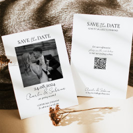 Moderne Foto-Save the Date-Karte mit QR-Code Save The Date