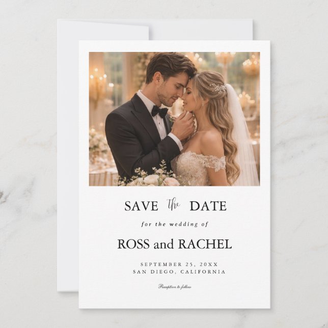 Moderne Foto-Save-the-Date-Karte Save The Date (Vorderseite)