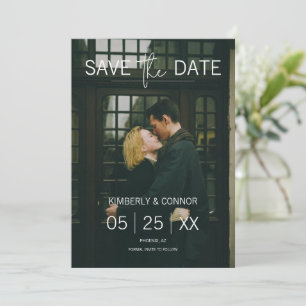Moderne Foto-Save-the-Date-Karte   Weiß Save The Date