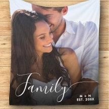 Moderne Foto Script Couple Family Liebe Initialen