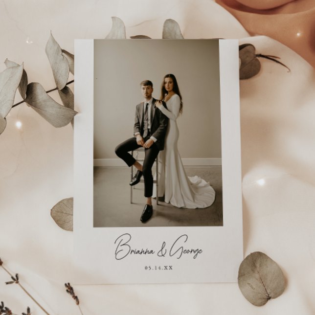 Moderne Foto Script Elopement Hochzeitsempfehlung Einladung (Von Creator hochgeladen)