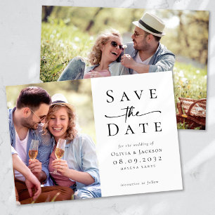 Moderne Foto-Script-Hochzeit Save The Date