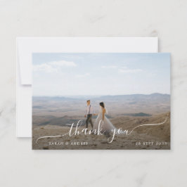 Moderne Foto Script Wedding Dankeskarte