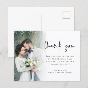 Moderne Foto Script Wedding Vielen Dank für Ihre F Postkarte