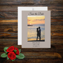 Moderne Foto-Stein-Grau Save-The-Date-Karte
