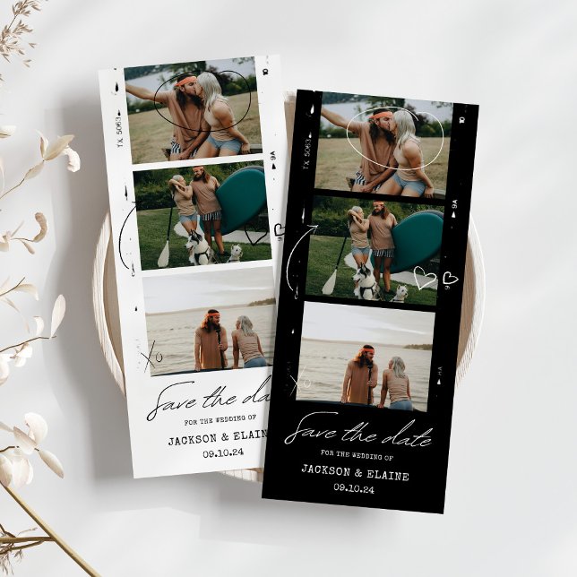 Moderne Foto Strip Wedding Save The Date (Von Creator hochgeladen)