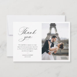 moderne Foto-stylische Schrift Hochzeit Danksagung Dankeskarte