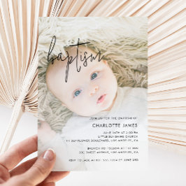 Moderne Foto-Taufe Einladung